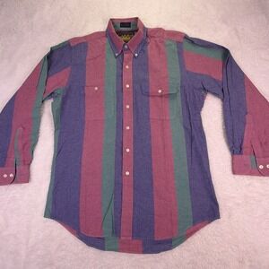 VTG 80s Chaps Ralph Lauren Men's M Long Sleeve Buttton Down 100% Cotton Rare